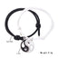 Retro Yin Yang Enamel Alloy Bracelets Set - Adjustable Braided Couple Design