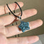 Simple Star Natural Stone Pendant Necklace with Leather Rope