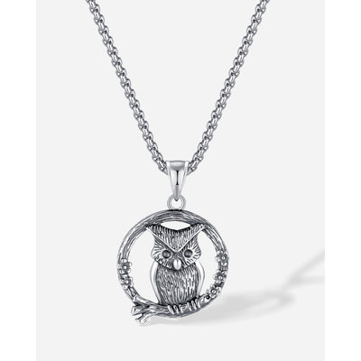 Hip-Hop Vintage Style Boyfriend Owl 304 Stainless Steel Men's Pendant Necklace Necklace Pendant