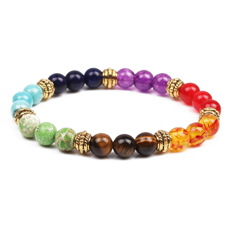 Fashion Multicolor Lava Stone & White Agate Beaded Bracelets