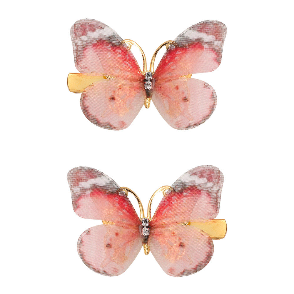 IG Style Butterfly Lace Hair Clip for Girls - Colorful Sheer Wing Design Kids Hair Accessory