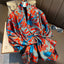 Women's Retro Printed Satin Silk Scarf Shawl Wrap