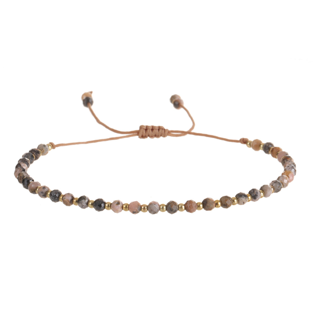 Simple Style Adjustable Natural Stone Beaded Knitting Bracelets