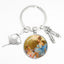 Artistic Ballet Dancer Round Alloy Metal Keychain Pendant