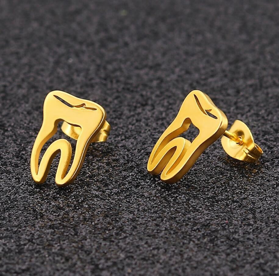 Fashion Solid Color Stainless Steel Ear Studs 1 Pair