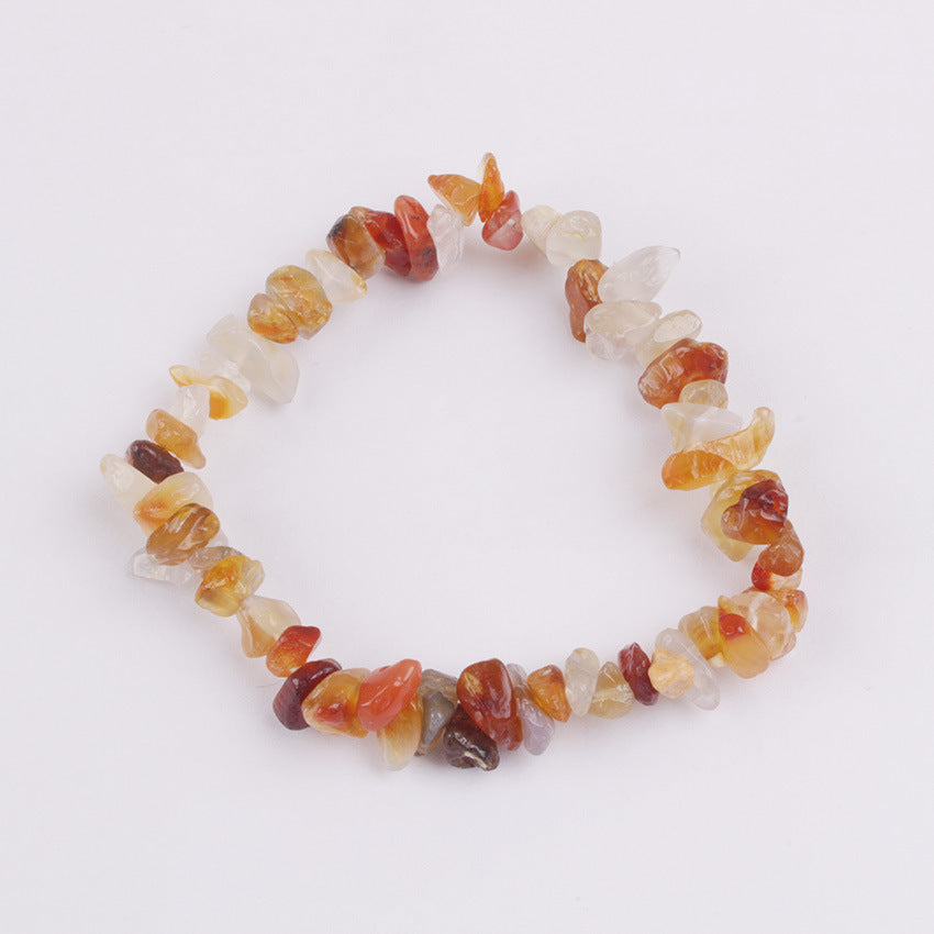 Fashion Irregular Natural Stone Beaded Bracelet with Colorful Crystal Chips