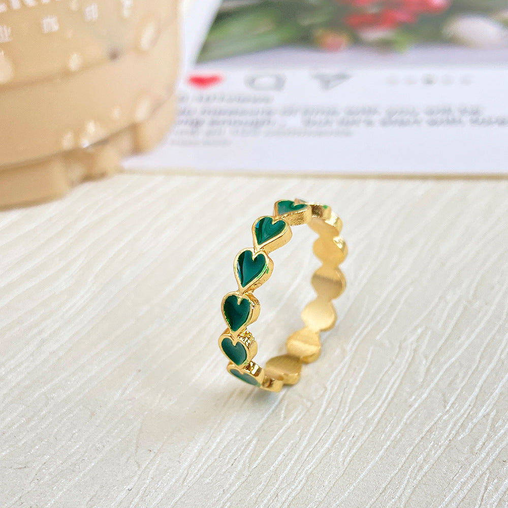 Creative Candy Color Heart Ring - Simple Alloy Love Design