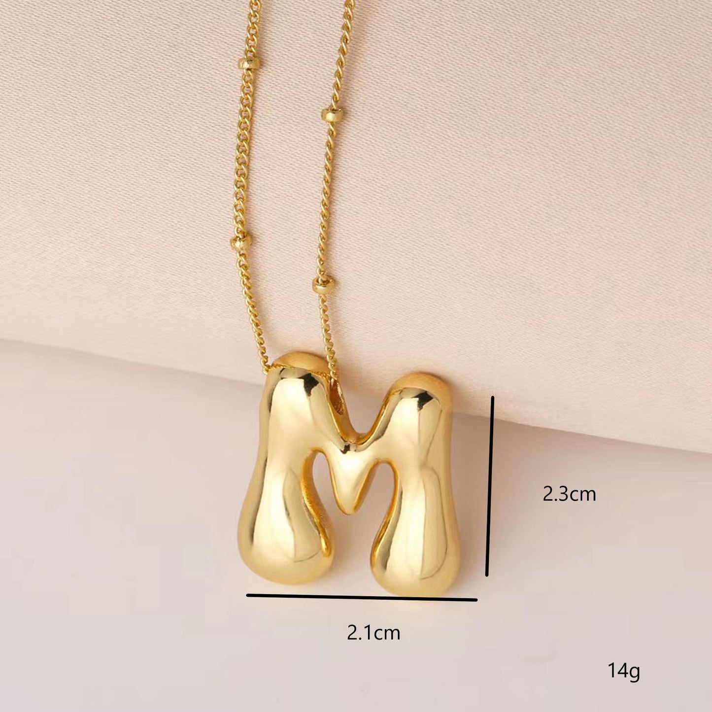 304 Stainless Steel Gold Plated Alphabet Pendant Necklace