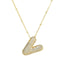 Wholesale Hip-Hop Rock Letter Zircon Pendant Necklace - 18K Gold Plated Stainless Steel with Copper Inlay