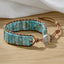 Ethnic Color Block Agate Stone Handmade Leather Bracelet