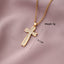 Copper Plated Zircon Cross Pendant Necklace for Men and Women