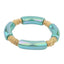 Geometric Metal Bangle with Colorful Beads Bracelet