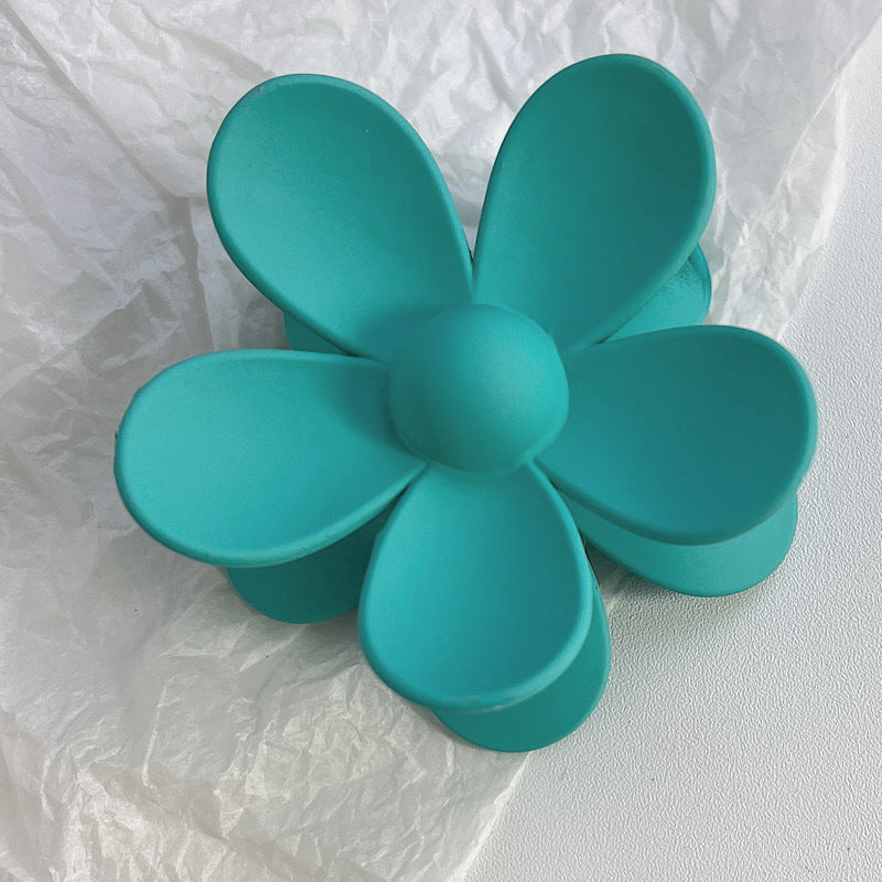 Sweet Matte Flower Resin Hair Claw Clip for Women