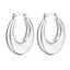 1 Pair Fashion 18K Gold Plated Stainless Steel Oval Hoop Earrings