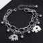 Korean Stainless Steel Elephant Pendant Double Layer Bracelet