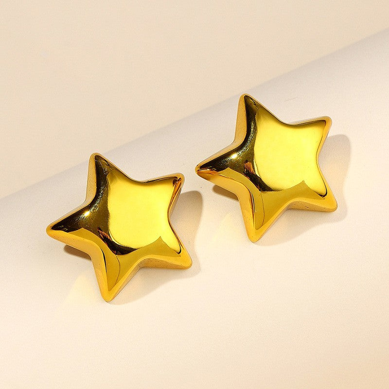 Candy Color Acrylic Round and Star Stud Earrings for Women