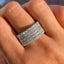 Luxurious Geometric Zircon Copper Multi-Row Women's Ring