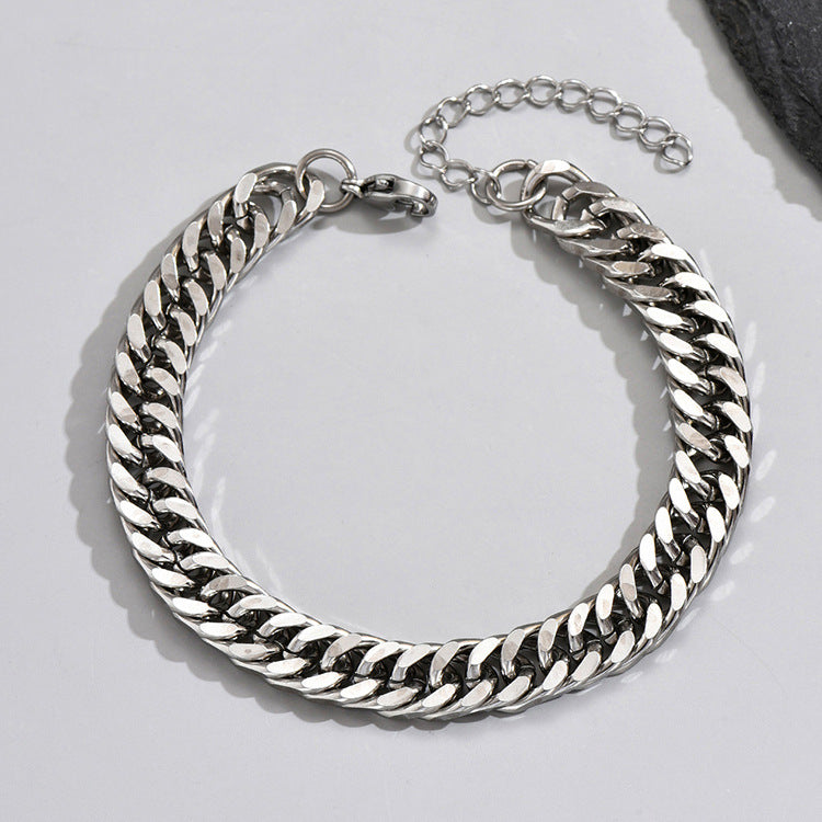 Titanium Steel Snake Bone Chain Bracelet Necklace - Men's Hip Hop Punk Style