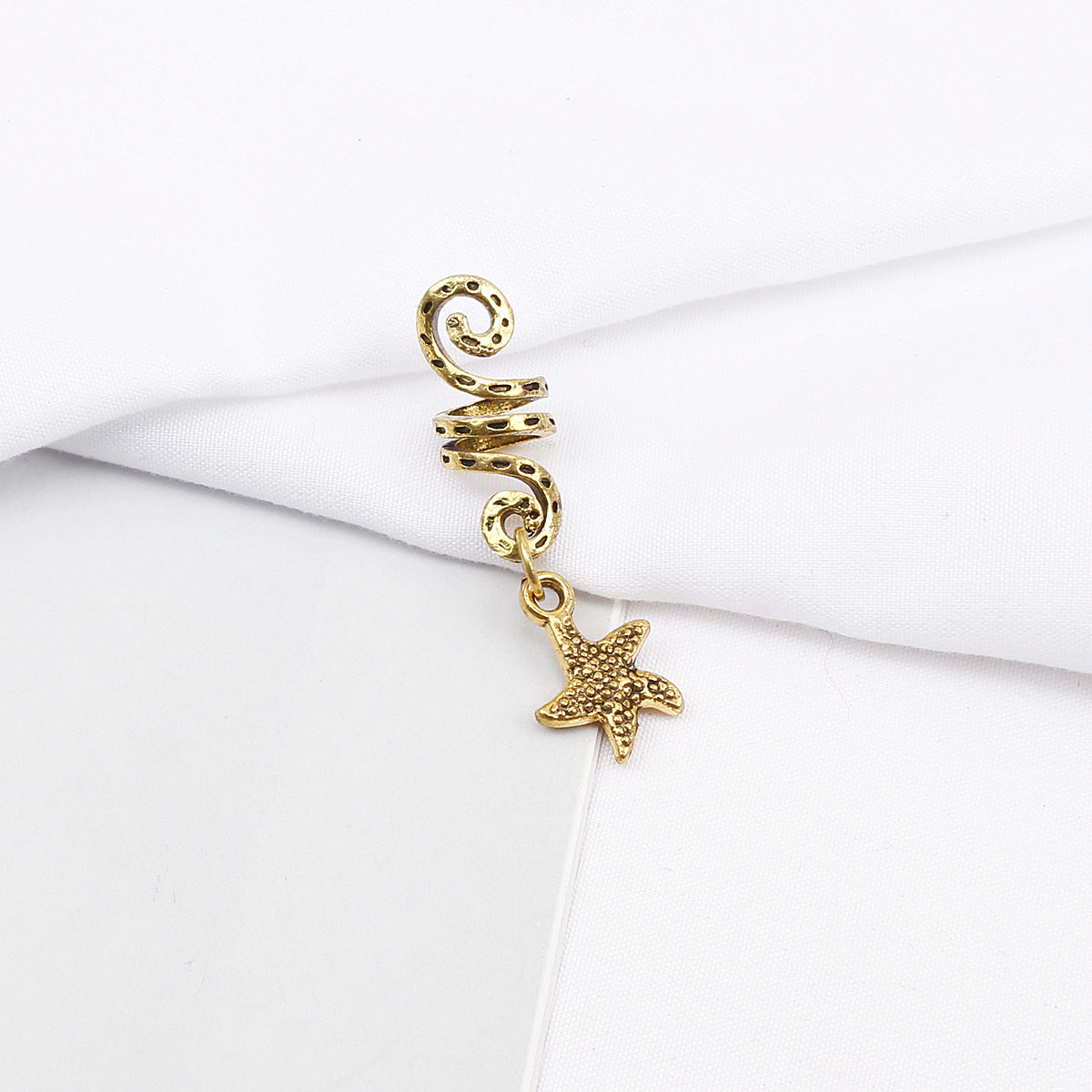 Fashion Alloy Flower Hair Buckle with Butterfly Pendant and Spiral Hair Rings