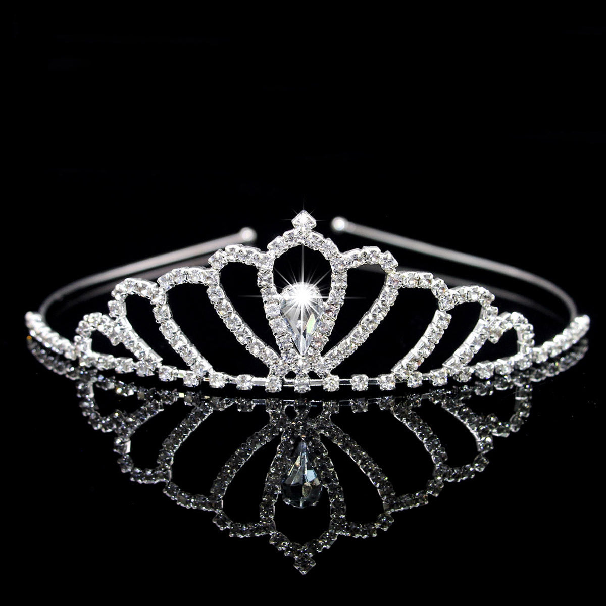 Women's Elegant Bridal Rhinestone & Pearl Crown Headband