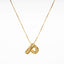 Elegant Gold Plated Zircon Letter Pendant Necklace - Minimalist Design