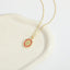 14K Gold Plated Geometric Zircon Pendant Necklace with Vintage Kwan-yin Design