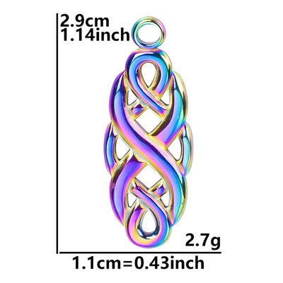 IG Style Witches Knot 304 Stainless Steel Hollow Out Pendant Necklace