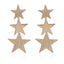 Simple Square Star Metal Stripe Women's Drop Earrings