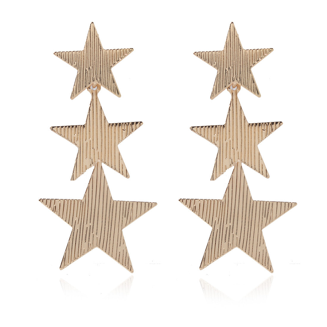 Simple Square Star Metal Stripe Women's Drop Earrings