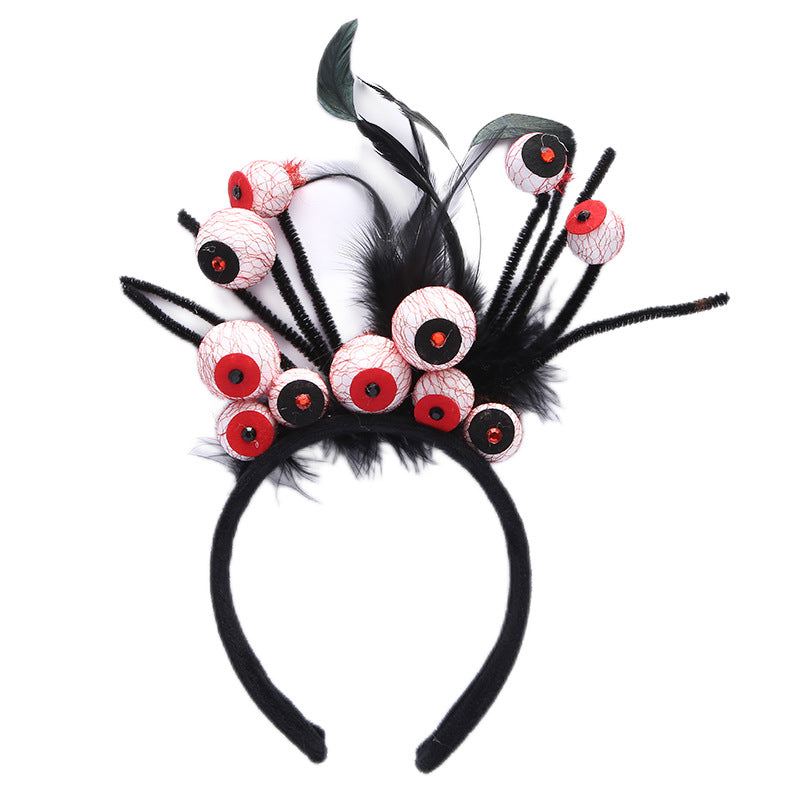 Women's Halloween Lace Hair Band with Bloodshot Eyeball Decoration