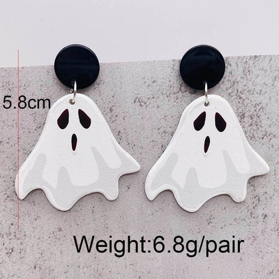 Cartoon Skull Acrylic Drop Earrings for Halloween