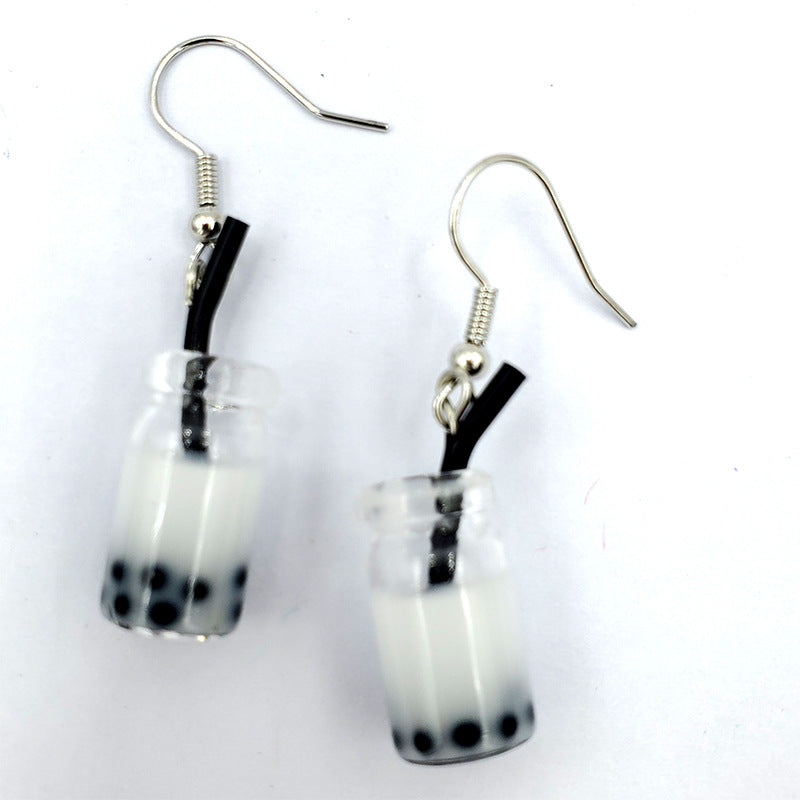 Korea Cute Fruit Pearl Milk Tea Earrings