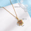 304 Stainless Steel Copper Tortoise Pendant Necklace with Zircon Inlay