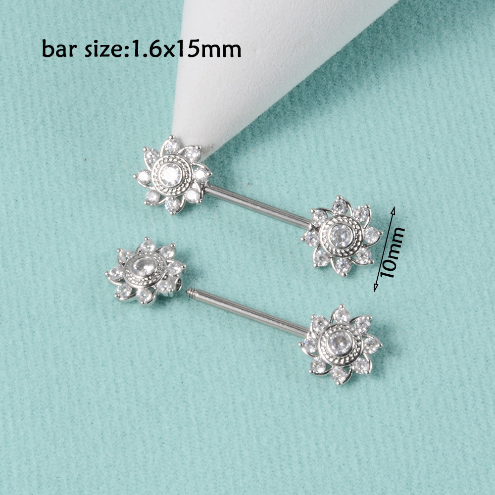 1 Pair Ear Cartilage Rings & Studs Simple Style Moon 304 Stainless Steel Synthetic Opal Rhinestone Polishing Inlay Synthetic Opal Rhinestones Opal