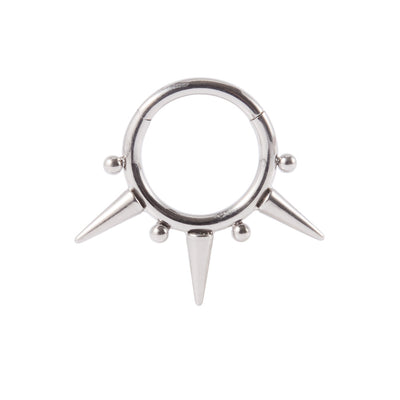 G23 Titanium Plated Solid Color Nose Ring with Ball and Spike Design