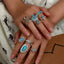 Cowboy Cactus Turquoise Alloy Women's Ring Set