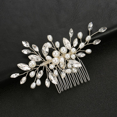 Women's Elegant Pearl Metal Insert Hair Comb