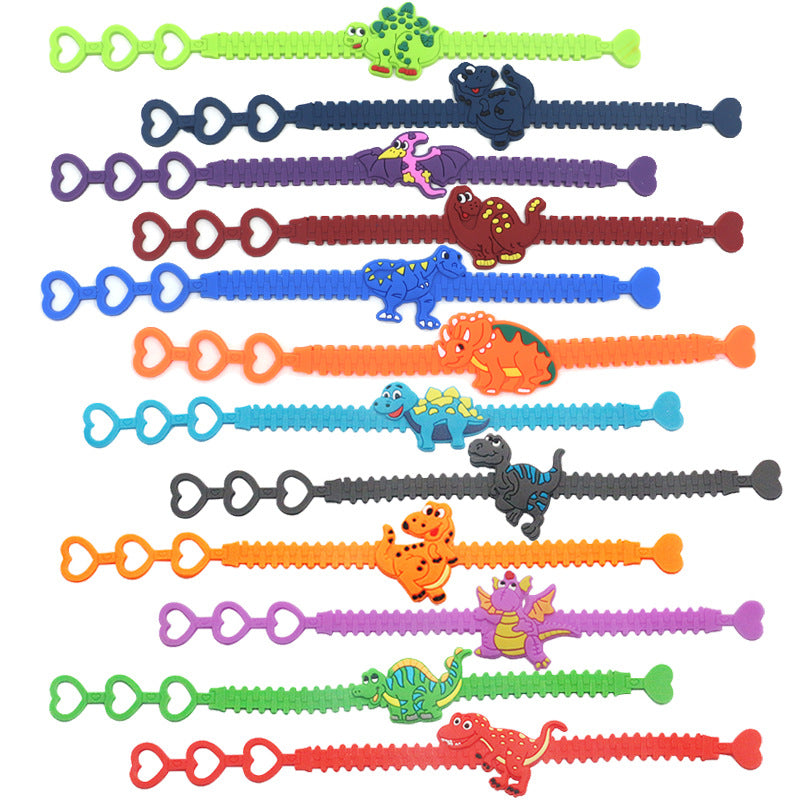 Dinosaur Silicone Kids Wristband - Creative PVC Bracelet for Children