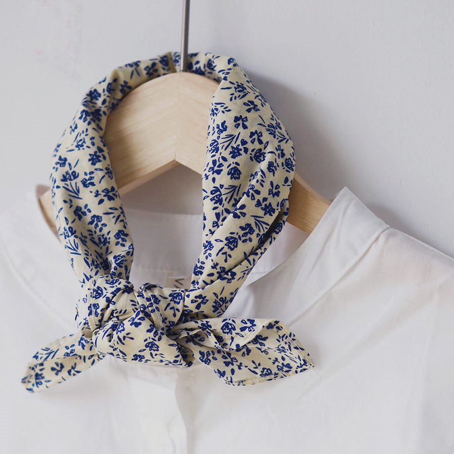 Women's Color Block Floral Cotton Scarf and Headband