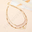 Casual Geometric Alloy Bracelet and Pink Crystal Necklace Set for Women