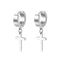 Simple Star Skull Stainless Steel Spike Hoop Earrings