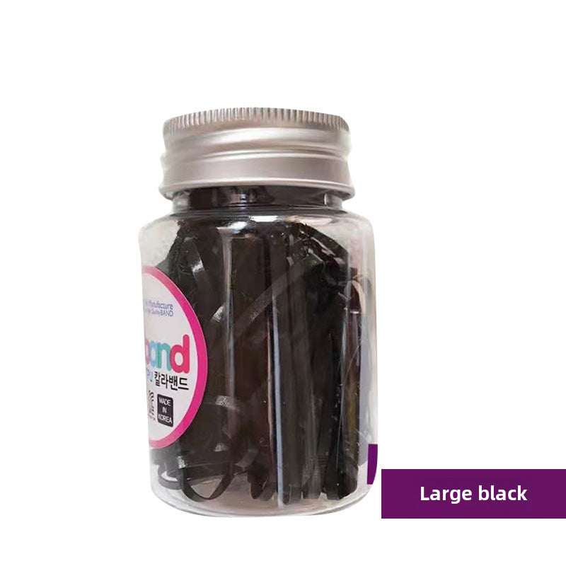 Korean Style Girls' Hair Accessories Set - Uniband Rubber and Leather Bands in Canned Packaging