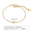 Elegant Geometric 18K Gold Plated Zircon Stainless Steel Layered Bracelets for Women