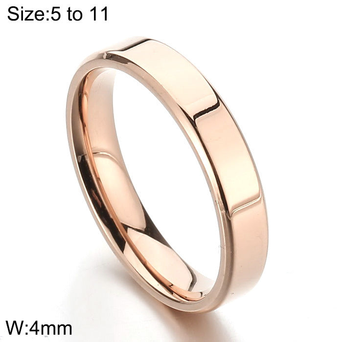 18K Gold Plated Stainless Steel Minimalist Couple Rings