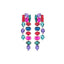 1 Pair Elegant Zircon Water Drop and Colorful Gemstone Tassel Earrings