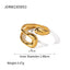 IG Style Irregular Solid Color 18K Gold Plated Stainless Steel Open Ring