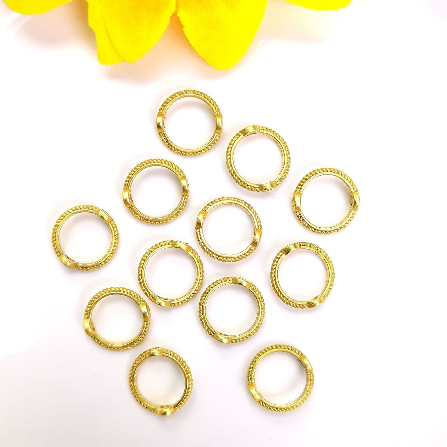 50 PCS Alloy Solid Color Jewelry Buckle and 14k Gold Plated Bead Spacer Rings for Earrings, Bracelets, and Necklaces