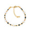 Sweet Color Block Freshwater Pearl and Gold Sandstone Beaded Bracelet for Women