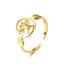 Fashion Jewelry Adjustable 18K Gold Titanium Steel Open Ring for Women