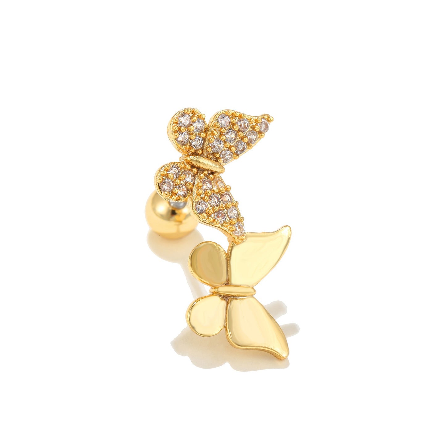 Classic Temperament Butterfly Gold Non-fading Piercing Earring